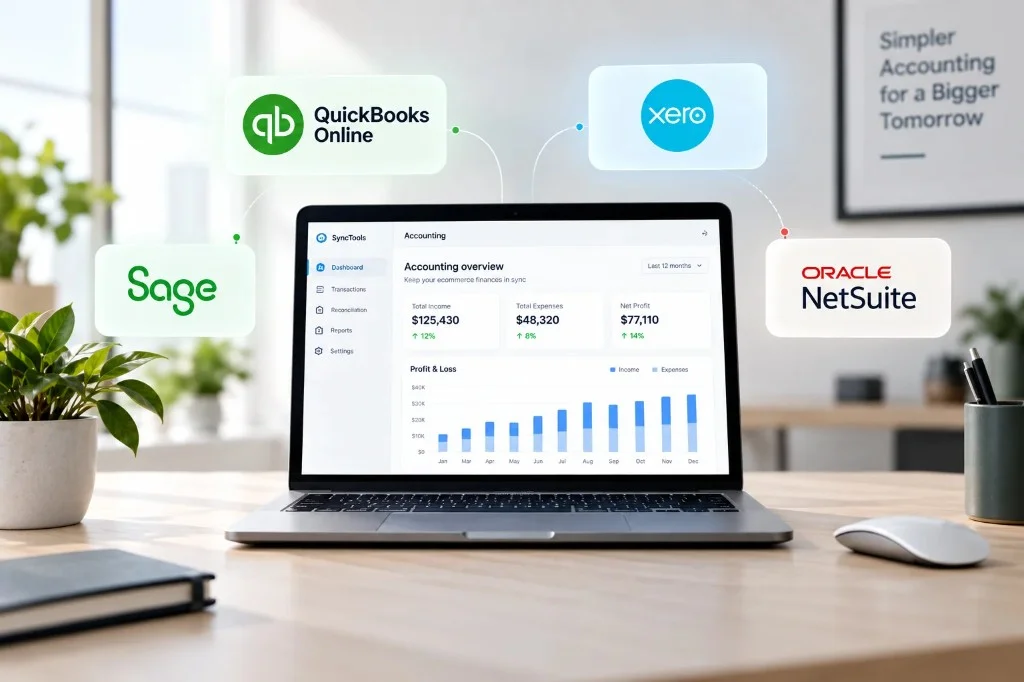 SyncTools accounting dashboard integrating QuickBooks, Xero, Sage, and NetSuite