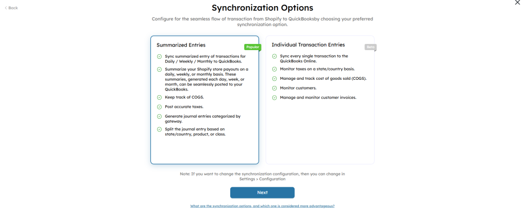 Choosing How Your Sales Data Syncs