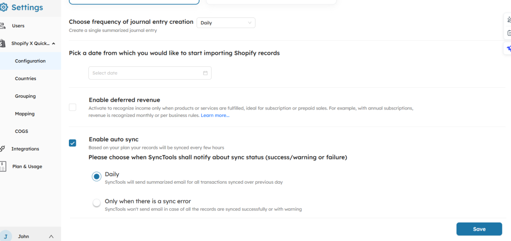 Enabling Auto Sync