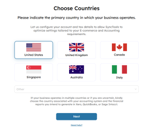Choose Countries: Configuring Your Business Operations