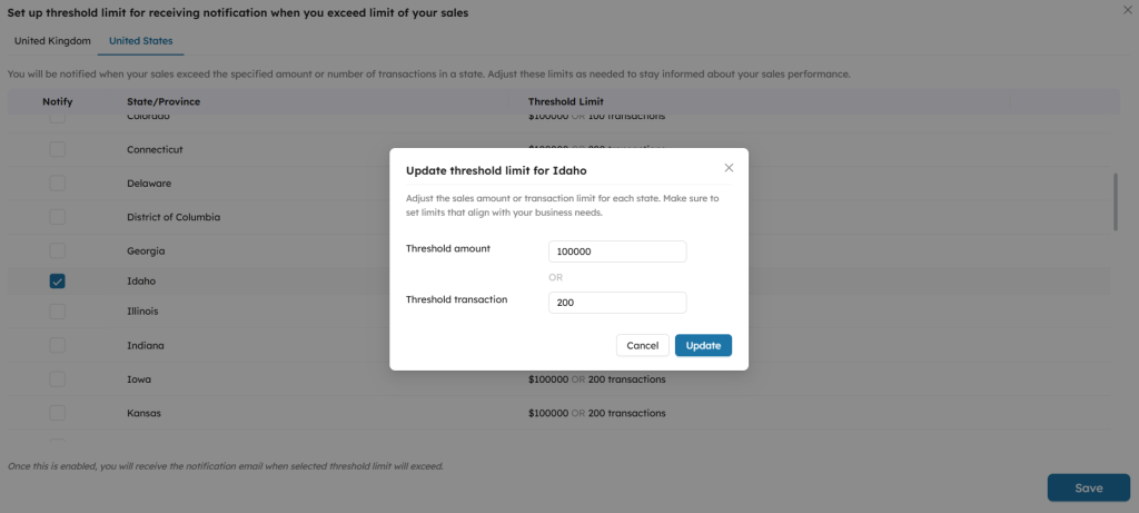 SyncTools configuration panel for setting transaction or record limits to optimize ecommerce data synchronization performance