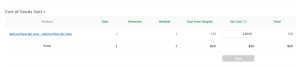 SyncTools list of products affecting COGS to identify items impacting cost calculations in ecommerce accounting records