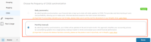 SyncTools monthly COGS configuration settings for recording cost of goods sold in ecommerce accounting on a monthly basis