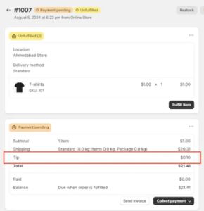 SyncTools tips tracking settings for recording gratuity amounts from ecommerce orders in integrated accounting systems
