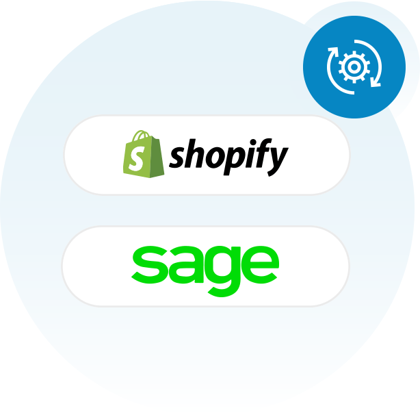 SyncTools integration showing automated connection between Shopify and Sage for seamless eCommerce and accounting sync