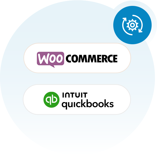 Automated integration from WooCommerce to QuickBooks Online using SyncTools for seamless financial data sync